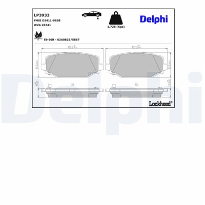 DELPHI LP3933 EAN: 5012759611166.