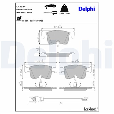 DELPHI LP3934 EAN: 5012759611173.