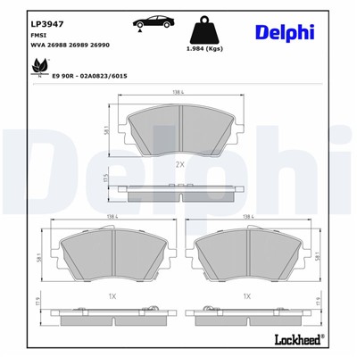 DELPHI LP3947 EAN: 5012759627419.