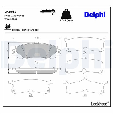 DELPHI LP3961 EAN: 5012759632574.