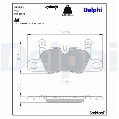 DELPHI LP3981 EAN: 5012759715390.