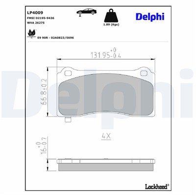 DELPHI LP4009 EAN: 5012759555095.