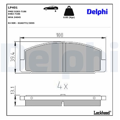 DELPHI LP401 EAN: 5012759303122.