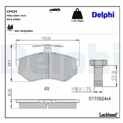 DELPHI LP424 EAN: 5012759303177.