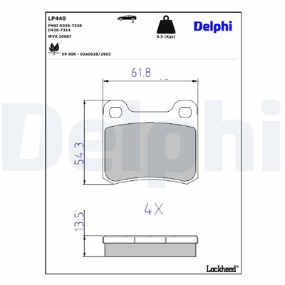 DELPHI LP440 EAN: 5012759301906.