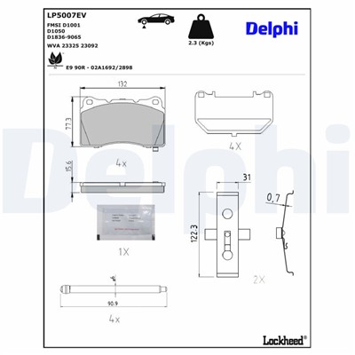 DELPHI LP5007EV EAN: 5012759554838.