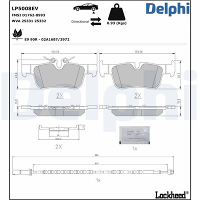 DELPHI LP5008EV EAN: 5012759554845.