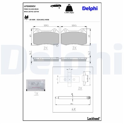 DELPHI LP5009EV EAN: 5012759554852.