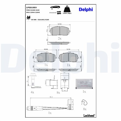 DELPHI LP5019EV EAN: 5012759554951.