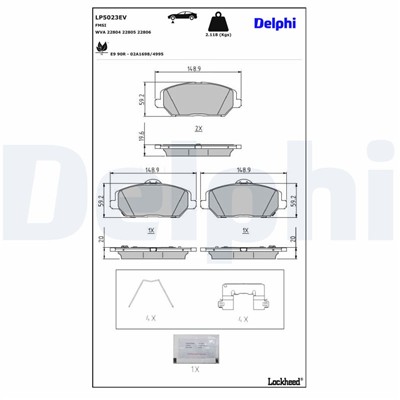 DELPHI LP5023EV EAN: 5012759554999.