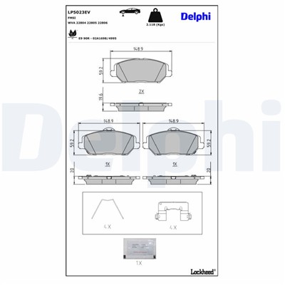 DELPHI LP5023EV EAN: 5012759554999.
