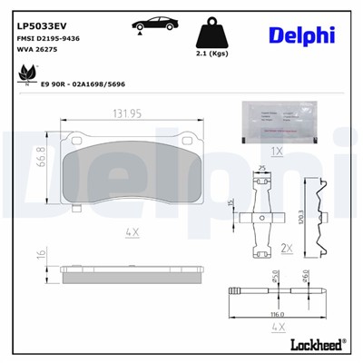 DELPHI LP5033EV EAN: 5012759555095.