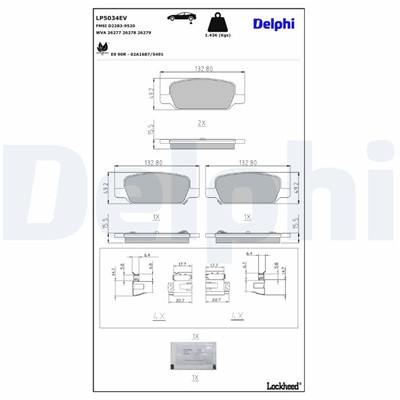 DELPHI LP5034EV EAN: 5012759555101.