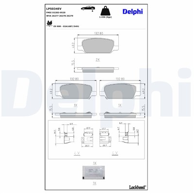 DELPHI LP5034EV EAN: 5012759555101.
