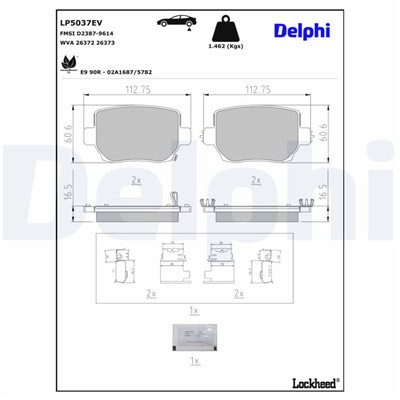 DELPHI LP5037EV EAN: 5012759559390.