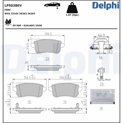 DELPHI LP5038EV EAN: 5012759559420.