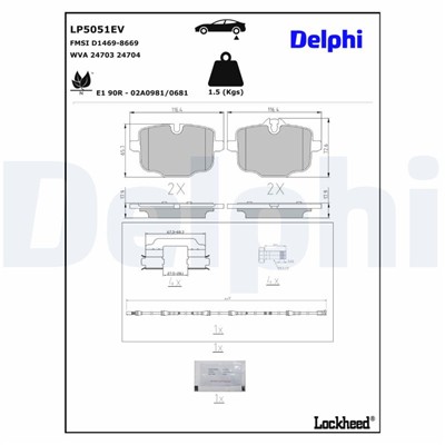 DELPHI LP5051EV EAN: 5012759578315.