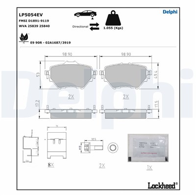 DELPHI LP5054EV EAN: 5012759582220.
