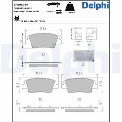 DELPHI LP5062EV EAN: 5012759657027.