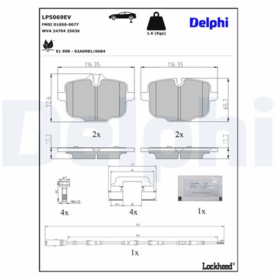 DELPHI LP5069EV EAN: 5012759657492.