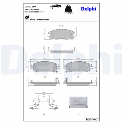 DELPHI LP5075EV EAN: 5012759688175.