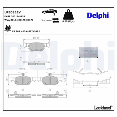 DELPHI LP5085EV EAN: 5012759602379.