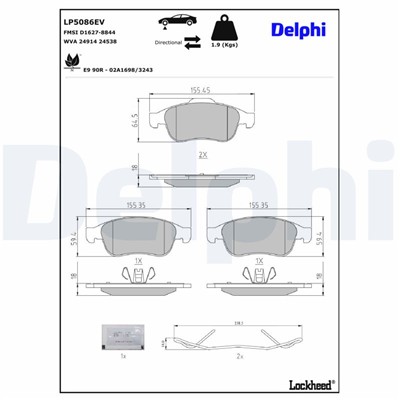 DELPHI LP5086EV EAN: 5012759602386.