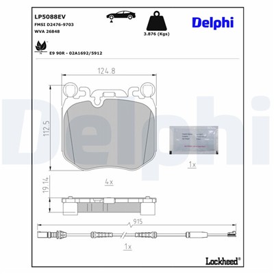 DELPHI LP5088EV EAN: 5012759611005.