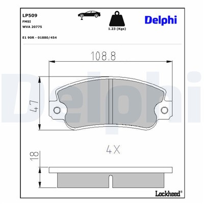 DELPHI LP509 EAN: 5012759303382.