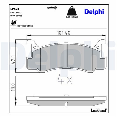 DELPHI LP521 EAN: 5012759303443.