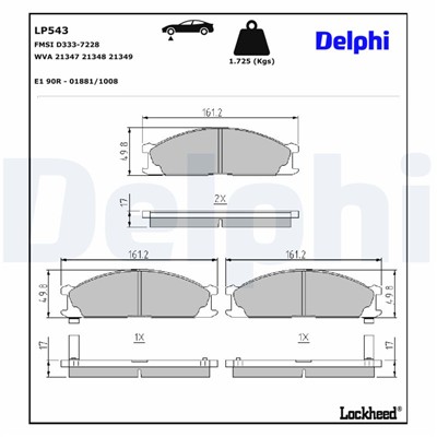 DELPHI LP543 EAN: 5012759303610.