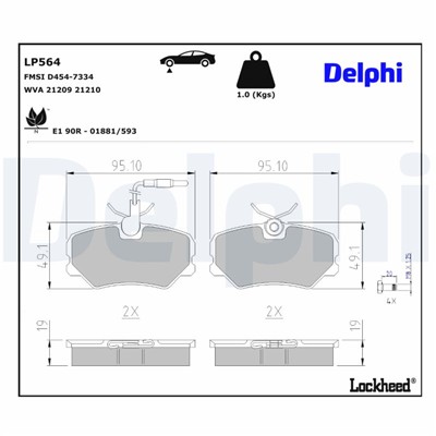 DELPHI LP564 EAN: 5012759303795.
