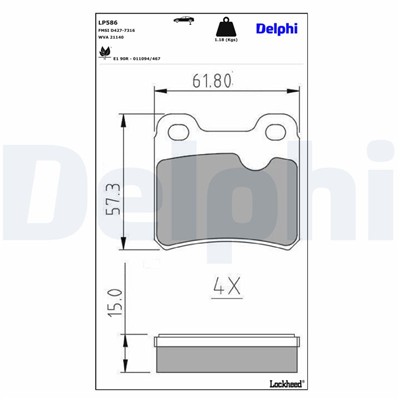DELPHI LP586 EAN: 5012759303993.