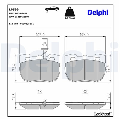 DELPHI LP599 EAN: 5012759304235.