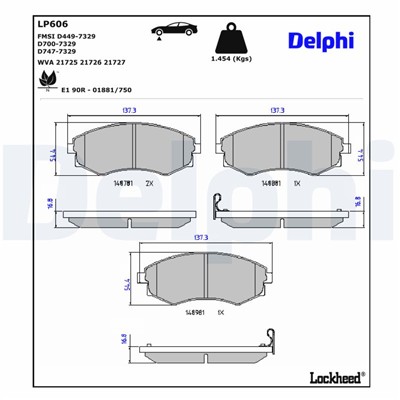 DELPHI LP606 EAN: 5012759304679.