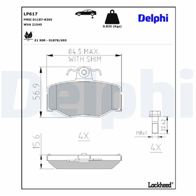 DELPHI LP617 EAN: 5012759304792.