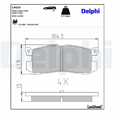 DELPHI LP624 EAN: 5012759304426.