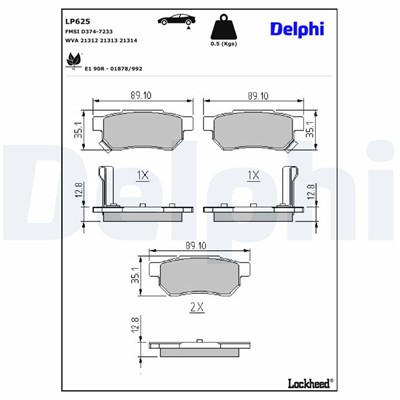DELPHI LP625 EAN: 5012759304433.