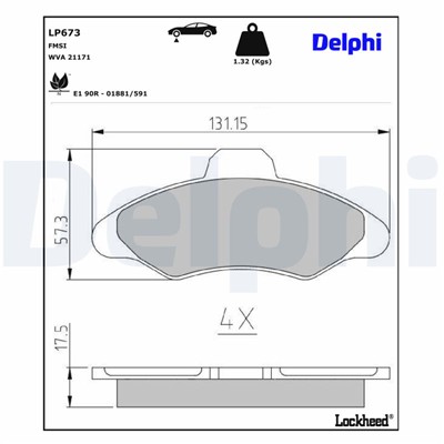 DELPHI LP673 EAN: 5012759304891.