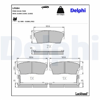 DELPHI LP684 EAN: 5012759305003.