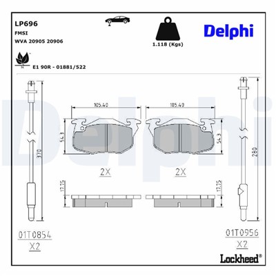 DELPHI LP696 EAN: 5012759305126.