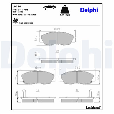 DELPHI LP734 EAN: 5012759305508.