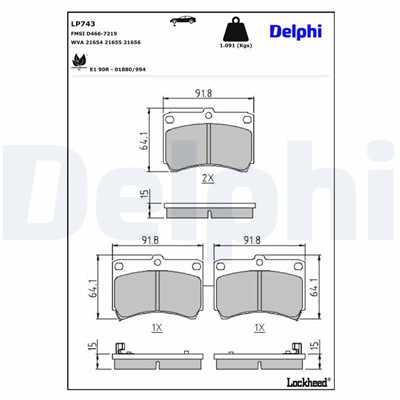 DELPHI LP743 EAN: 5012759305591.