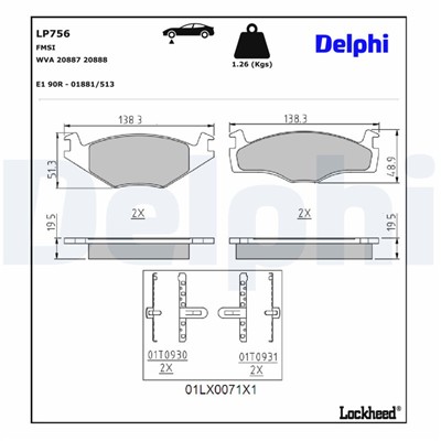 DELPHI LP756 EAN: 5012759071304.
