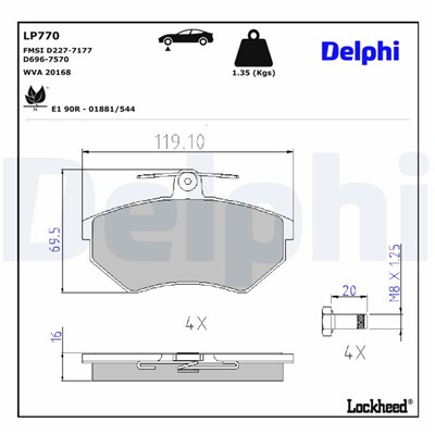 DELPHI LP770 EAN: 5012759305867.