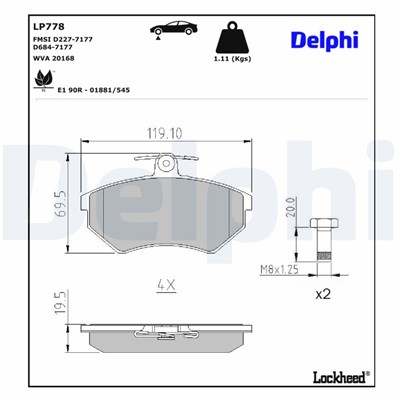 DELPHI LP778 EAN: 5012759305942.