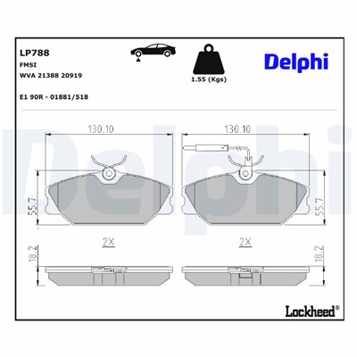 DELPHI LP788 EAN: 5012759306062.
