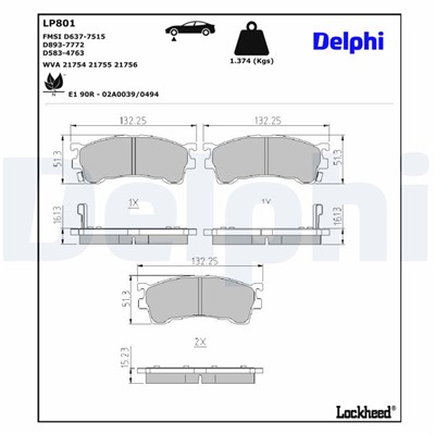 DELPHI LP801 EAN: 5012759307205.