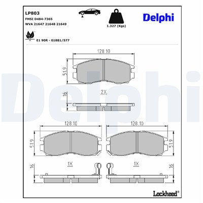 DELPHI LP803 EAN: 5012759307229.