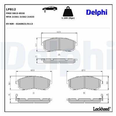 DELPHI LP812 EAN: 5012759306000.